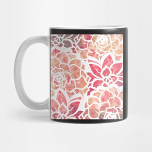 Succulent Mash-up - Pink Hues - Digitally Illustrated Flower Pattern for Home Decor, Clothing Fabric, Curtains, Bedding, Pillows, Upholstery, Phone Cases and Stationary Mug